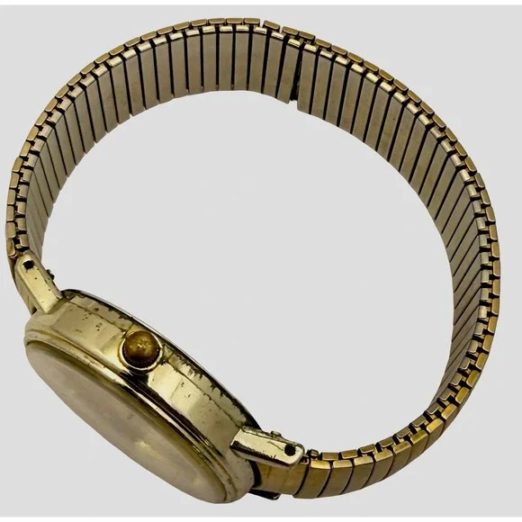 Timex Acqua Indiglo Quartz Gold Tone Stretch Band Watch Working - Picture 4 of 6